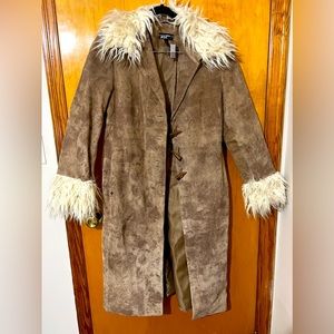 Black River Tan/Brown Leather Coat - EUC